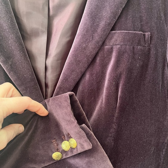 J. Crew Jackets & Coats Eggplant Purple Velvet School Boy Blazer
